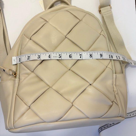 Urban Expressions Cream Quilted Backpack - Picture 13 of 13